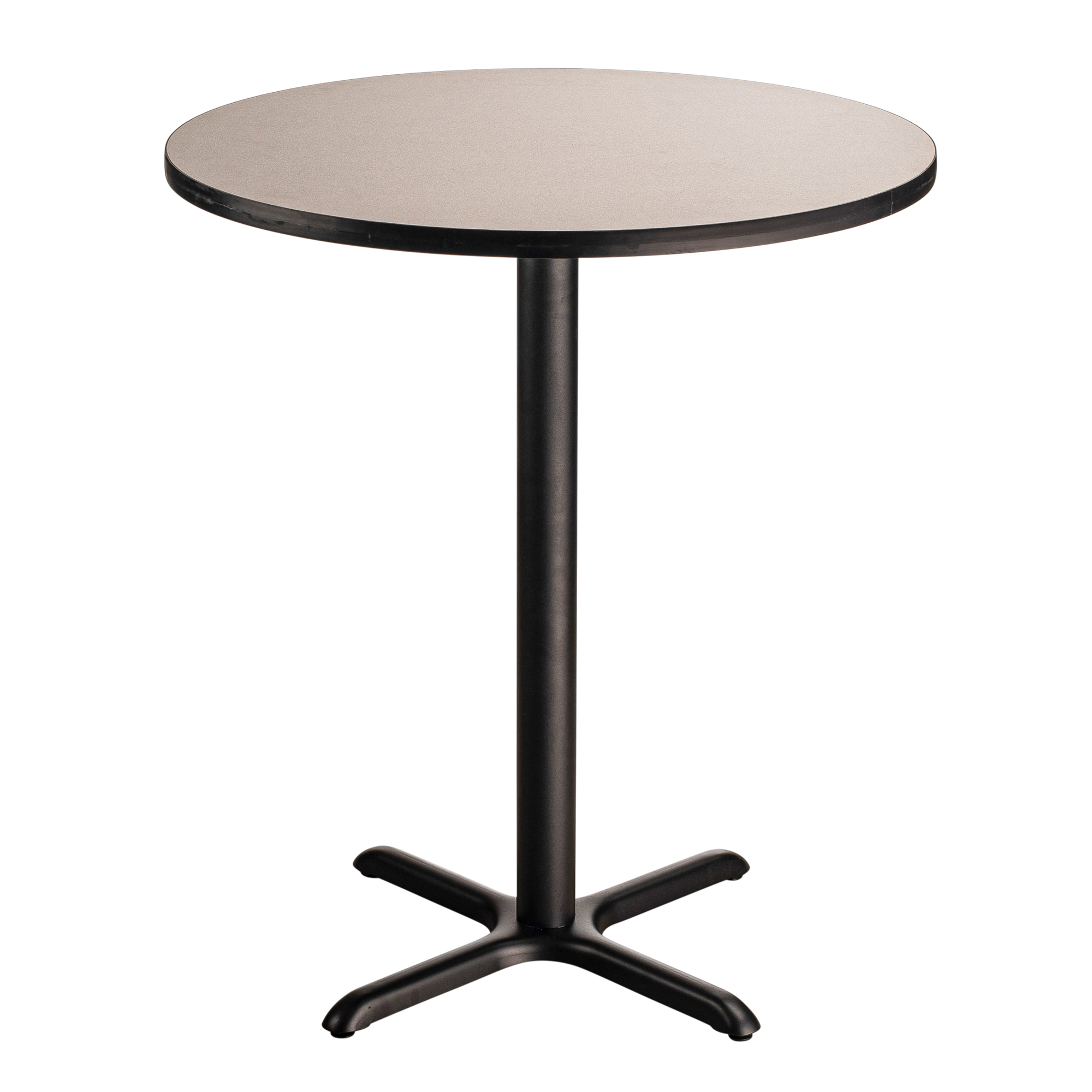 National Public Seating, Cafe Table, 36x36x42 Round "X" Base, Height 42 in, Model# CT13636XBPBTMGY